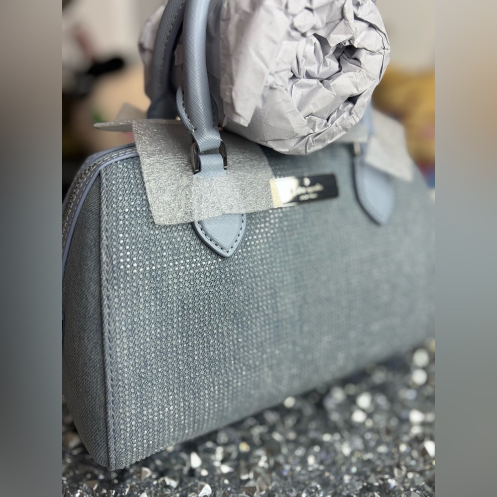 Kate Spade Madison Studded Denim Small Dolly Duffle NWT - Picture 4 of 17